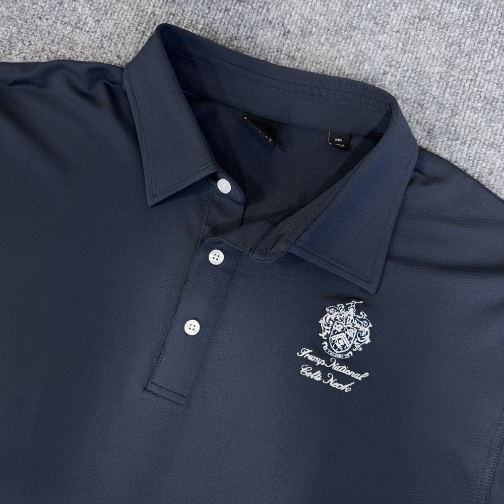 Dunning Golf Polo Shirt Men 2XL Slim Navy Trump National Colts Neck Performance